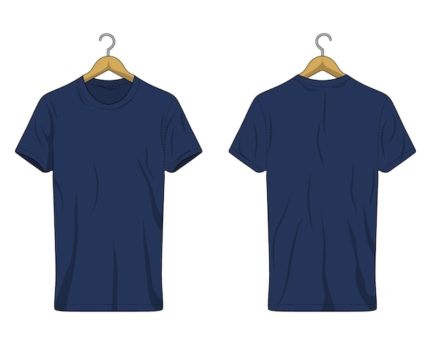 Modelo de camiseta azul de mangas curtas
