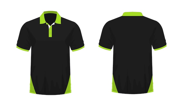 Vetor modelo de camiseta polo verde e preto para design em ilustração vetorial de fundo branco eps 10
