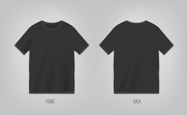 Modelo de camiseta preta com manga curta