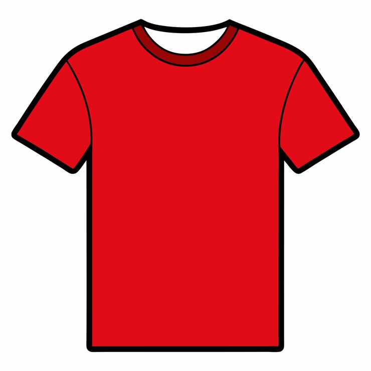 Vetor modelo de camiseta realista em branco vermelho para homens