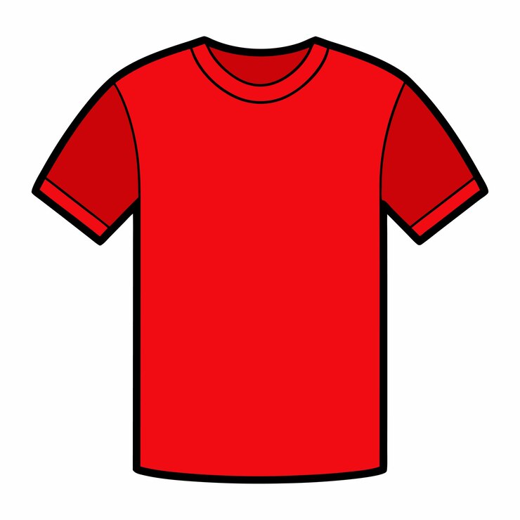 Vetor modelo de camiseta realista em branco vermelho para homens