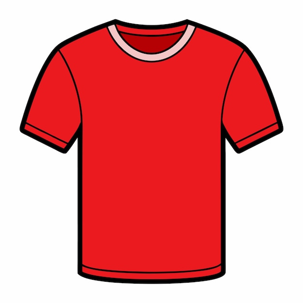 Modelo de camiseta realista em branco vermelho para homens