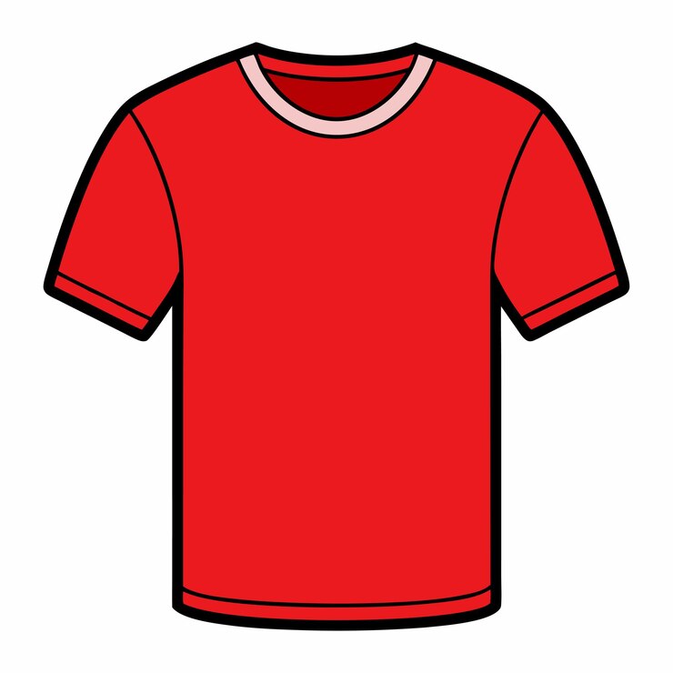 Vetor modelo de camiseta realista em branco vermelho para homens