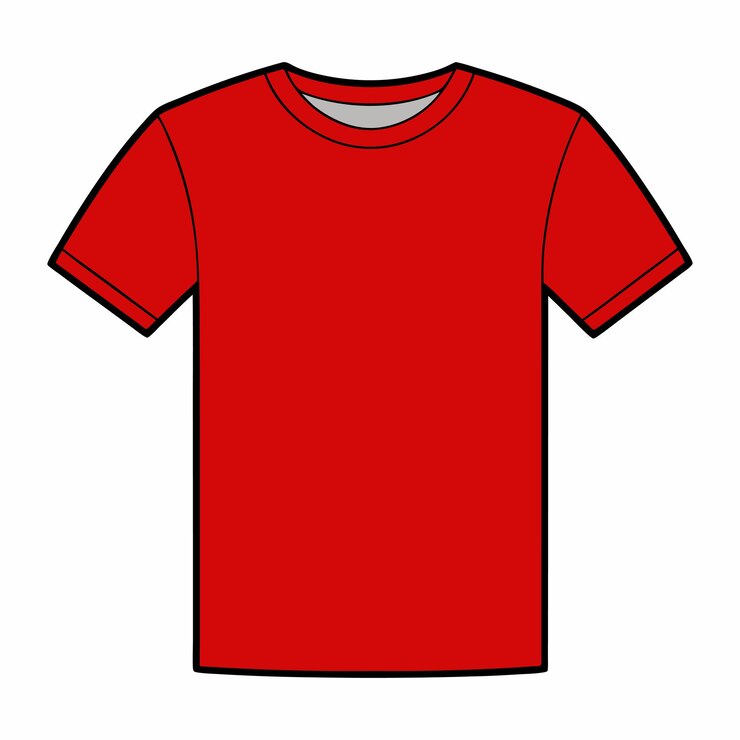 Vetor modelo de camiseta realista em branco vermelho para homens