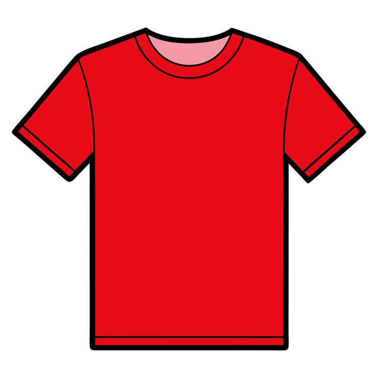 Vetor modelo de camiseta realista em branco vermelho para homens