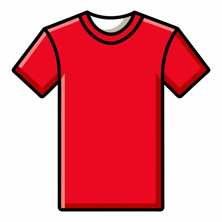 Vetor modelo de camiseta realista em branco vermelho para homens