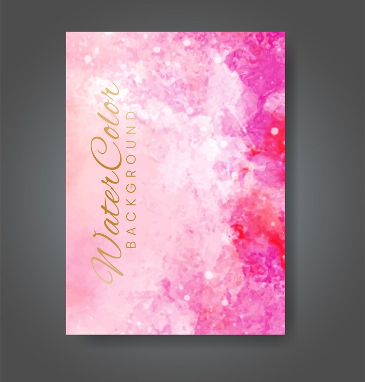 Vetor modelo de capa com fundo aquarelado desenho para o logotipo do banner do seu cartão postal de data de capa