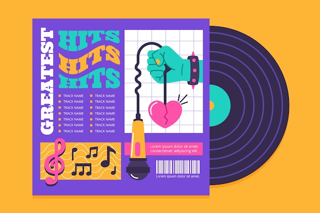 Modelo de capa de álbum de música desenhado à mão
