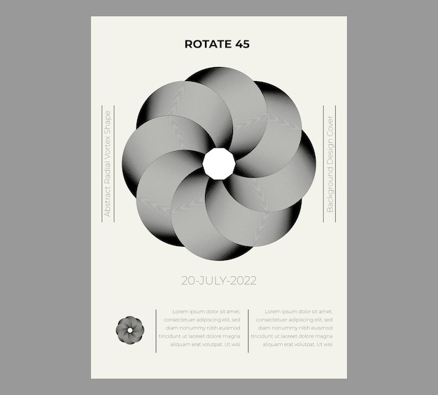 Modelo de capa de design de fundo em forma de vórtice radial abstrato