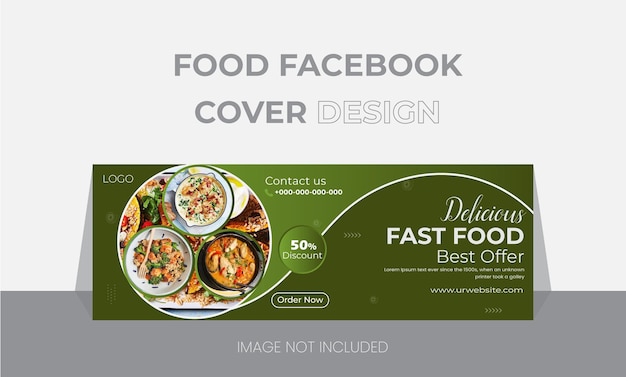 Modelo de capa de Facebook de alimentos orgânicos de design plano vetorial exclusivo e moderno