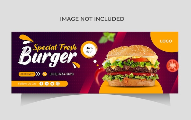 Modelo de Capa de Facebook de Hambúrguer Delicioso