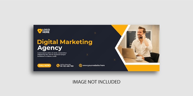 Modelo de capa de facebook de mídia social corporativa de marketing digital vetorial