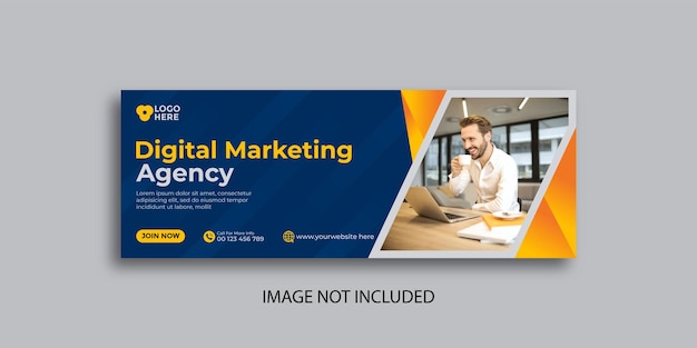 Modelo de capa de facebook de mídia social corporativa de marketing digital vetorial
