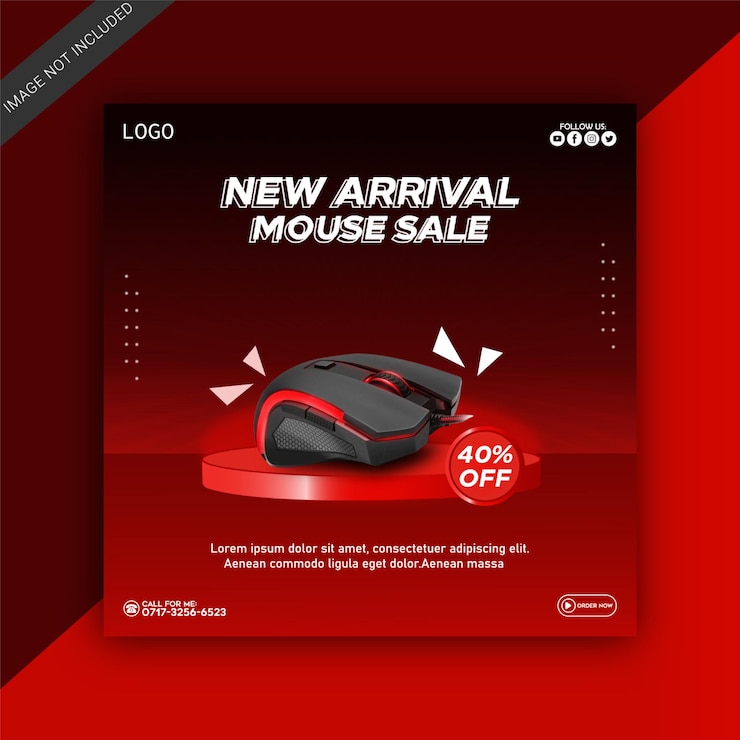 Modelo de capa de facebook de venda de produto de marca de mouse de luxo