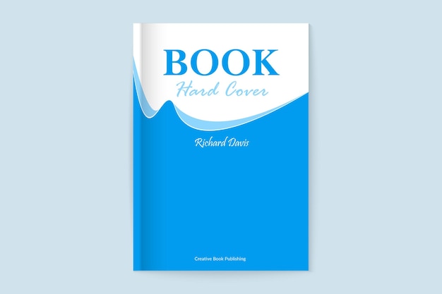 Modelo de capa de livro de cor azul estilo onda criativa moderna