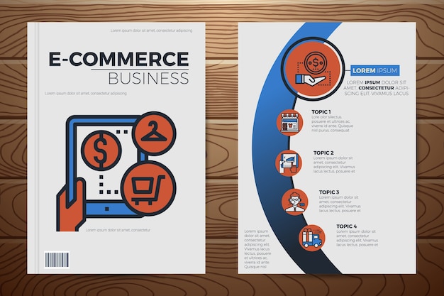 Modelo de capa de livro de negócios de comércio eletrônico