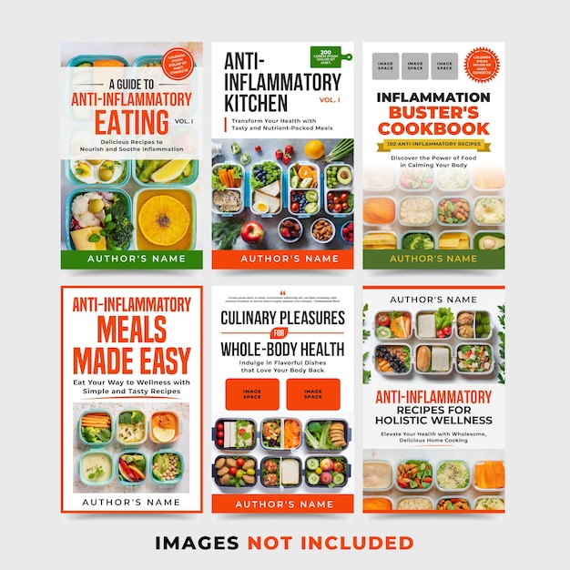 Modelo de capa de livro para livros de receitas de culinária ou e-books com tamanho Kindle