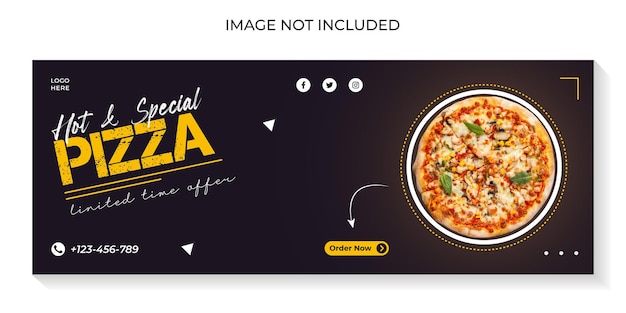 Modelo de capa de mídia social de pizza deliciosa