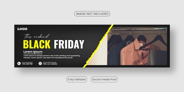 Modelo de capa de mídia social de venda de sexta-feira negra e capa da web