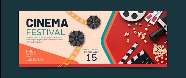 Modelo de capa de mídia social do festival de cinema