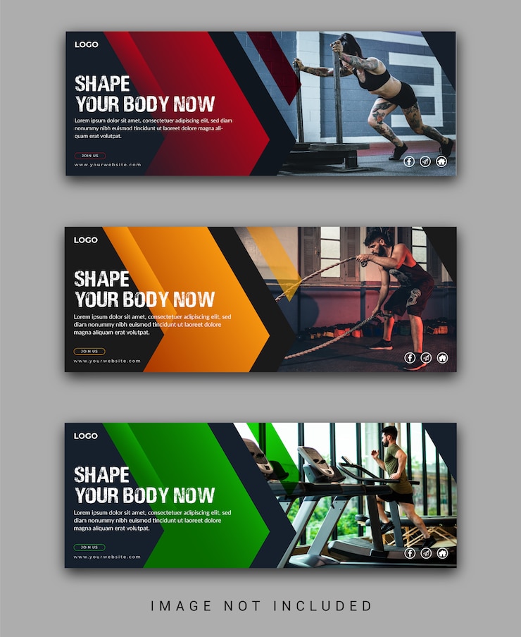 Modelo de capa de mídia social fitness