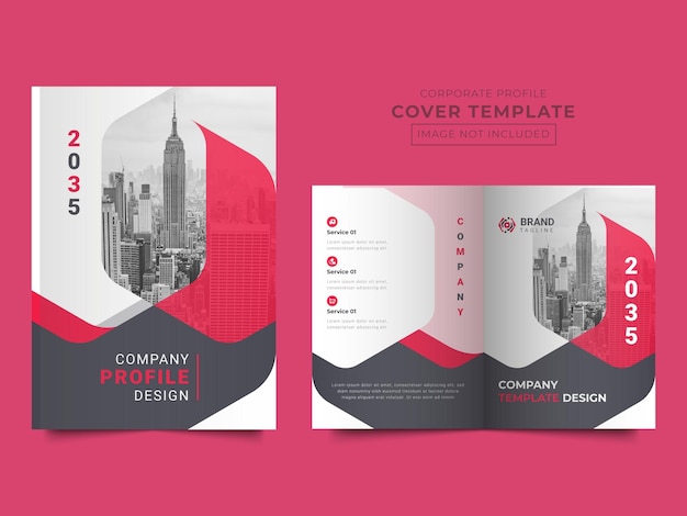 Modelo de capa de perfil de empresa de design de brochura