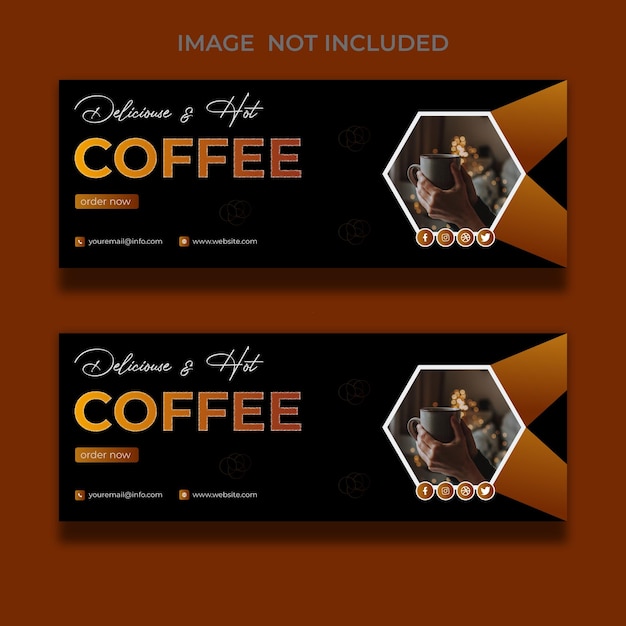 Modelo de capa do café da loja do Facebook design simples