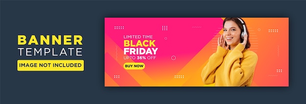 Modelo de capa do facebook da Black Friday para mídia social