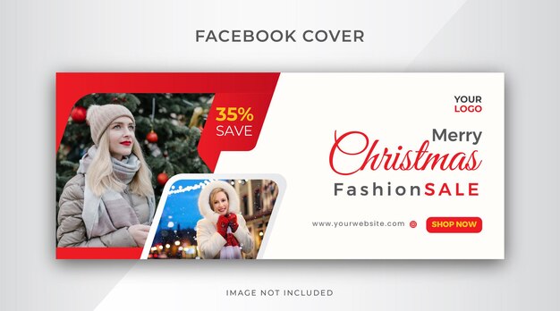 Modelo de capa do facebook da moda do feliz natal para o ano novo