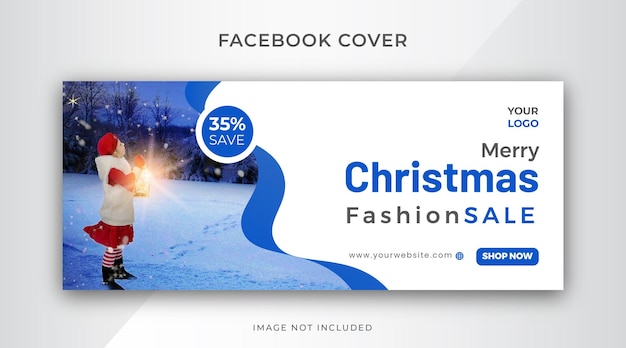 Modelo de capa do facebook da moda do feliz natal para o ano novo