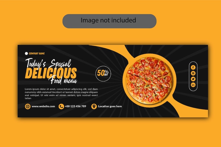 Vetor modelo de capa do facebook de mídia social de menu de comida de capa do facebook