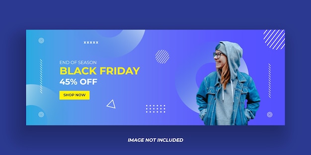 Modelo de capa do facebook exclusivo da black friday para mídia social