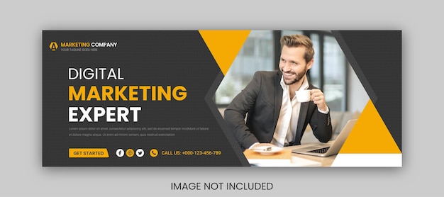 Modelo de capa do Facebook para mídia social corporativa de marketing digital