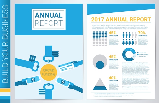 Vetor modelo de capa do livro crowdfunding
