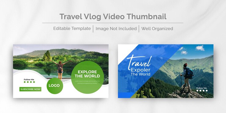 Modelo de capa em miniatura do YouTube para Vlogger
