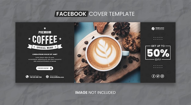 Modelo de Capa Social de Mídia de Restaurante Café Comida e Bebida