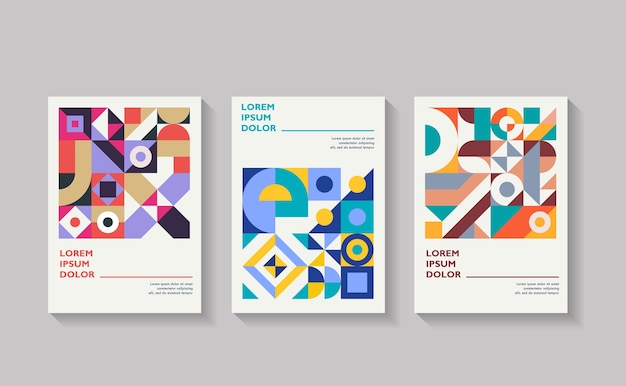 Modelo de capas de mosaico colorido