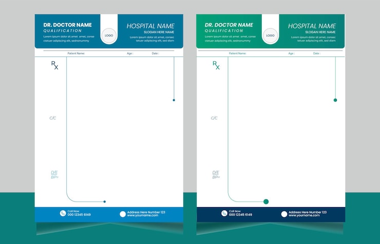 Vetor modelo de carta-cabeça médica