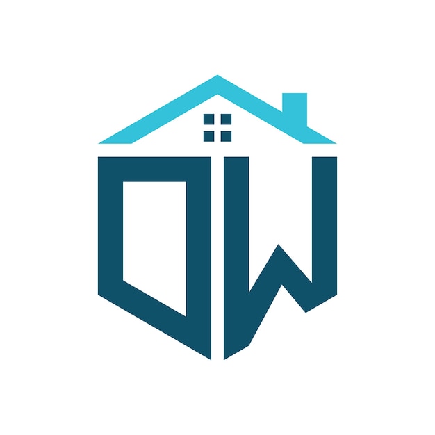 Modelo de carta de design de logotipo dw para construção imobiliária ou qualquer negócio relacionado à casa