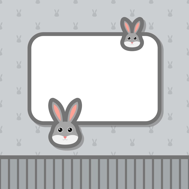 Modelo de cartão com coelho