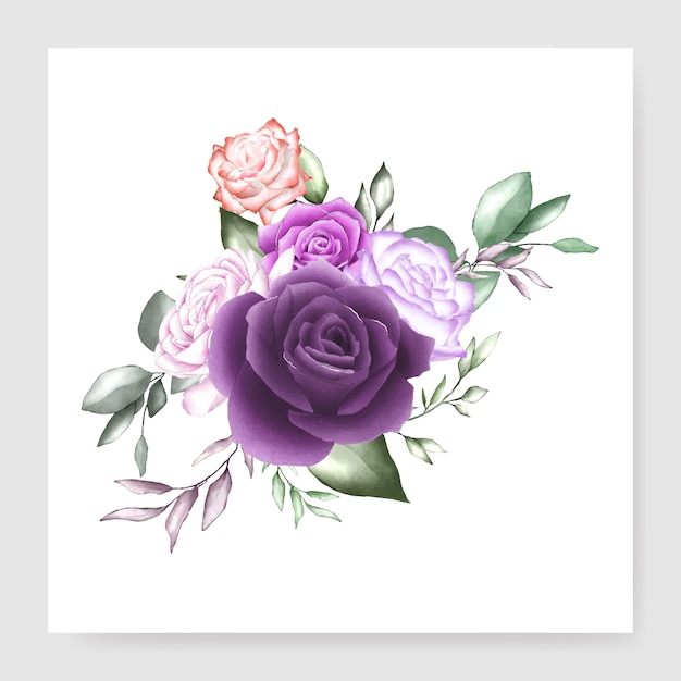 modelo de cartão de casamento buquê floral