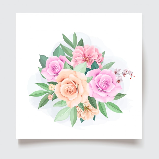 Modelo de cartão de convite floral lindo