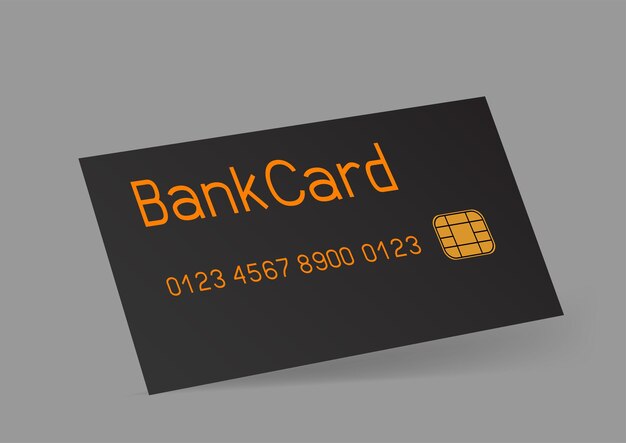 Modelo de cartão de débito de crédito bancário em cinza