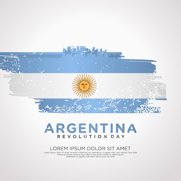 Modelo de cartão de felicitações do dia da revolução argentina