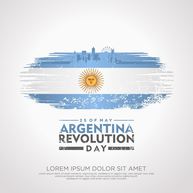 Modelo de cartão de felicitações do dia da revolução argentina