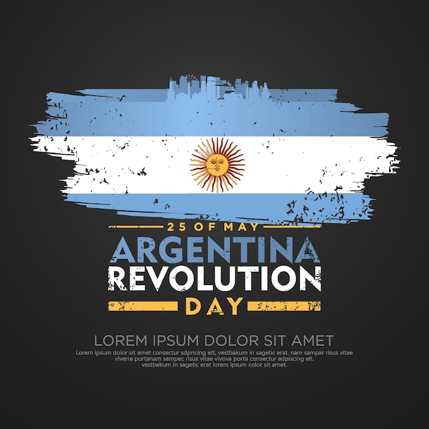 Vetor modelo de cartão de felicitações do dia da revolução argentina