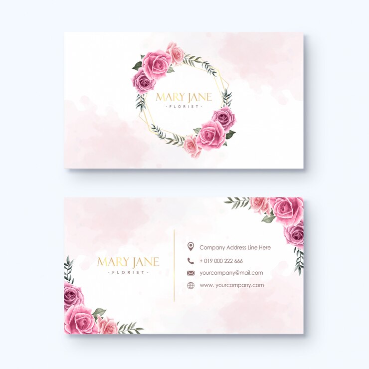Modelo de cartão de florista aquarela flores