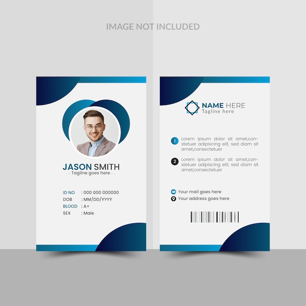Modelo de cartão de identificação de escritório design cartão de identidade de empregado