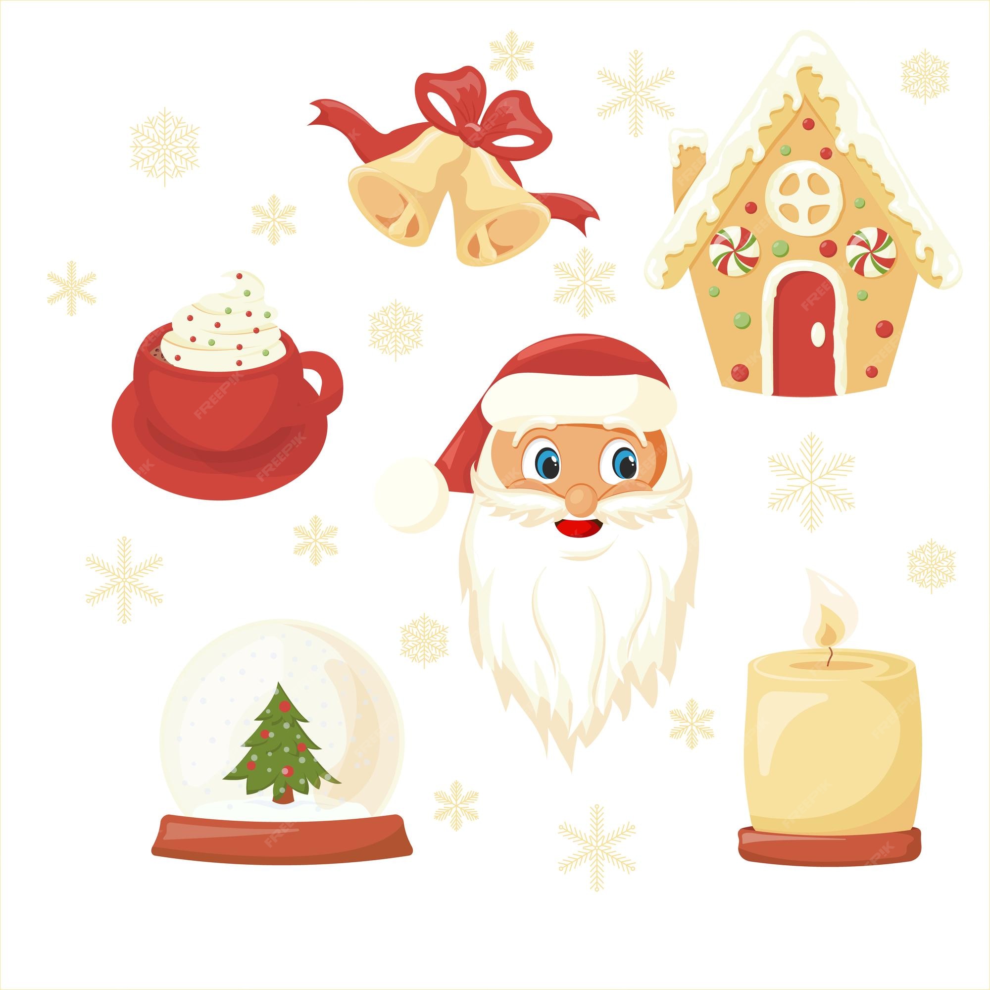 conceito de natal e ano novo. padrão simples de desenho animado papai noel  sobre fundo bege claro. perfeito para sites, embalagens, caixas de  presente, cartões postais 13193313 Vetor no Vecteezy