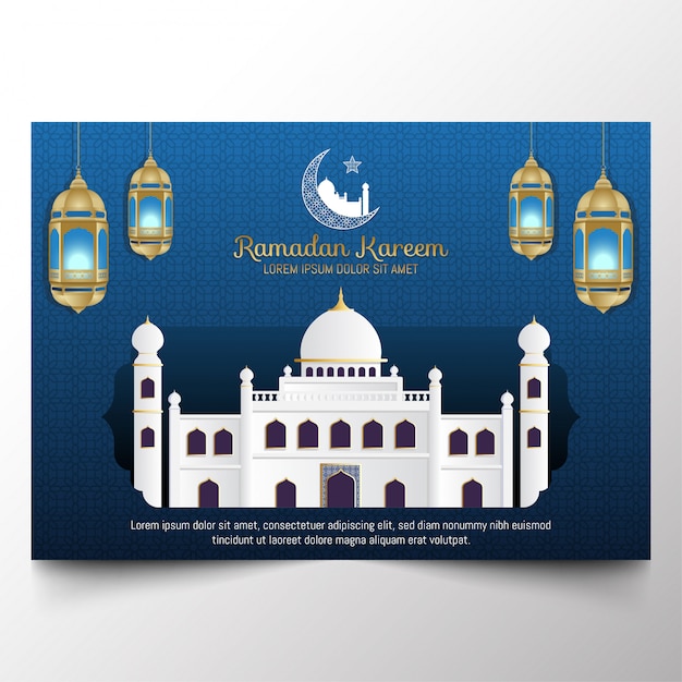 Modelo de cartão de ramadan kareem